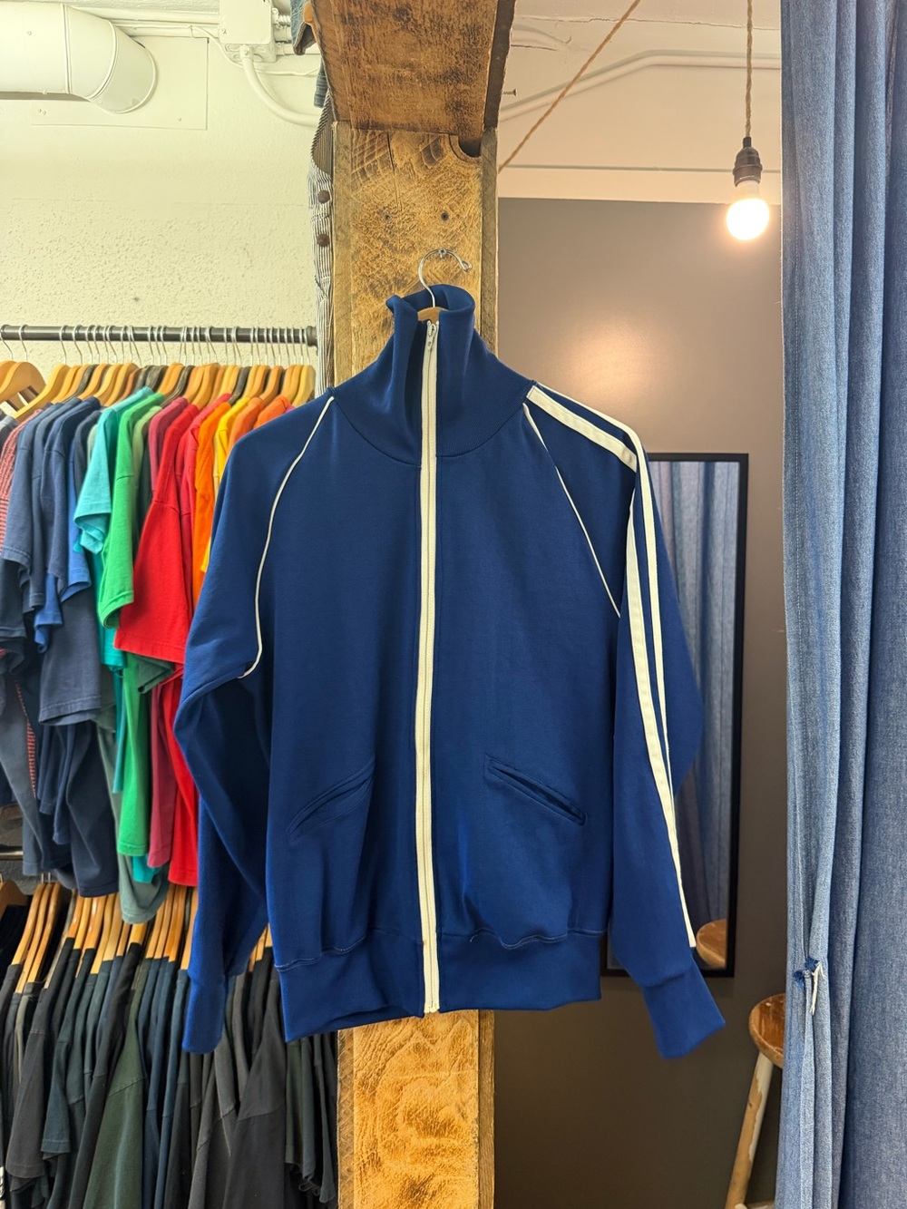 Vintage Navy Zip-Up Track Jacket